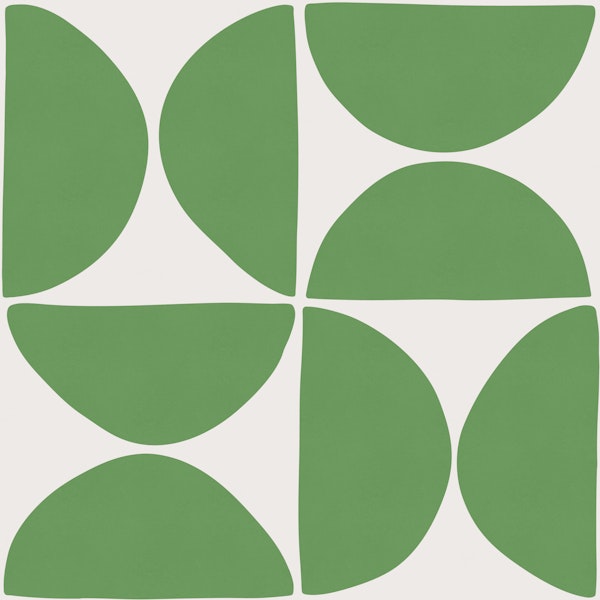 Retro Mod Circles Scandi Shapes - Bold Green