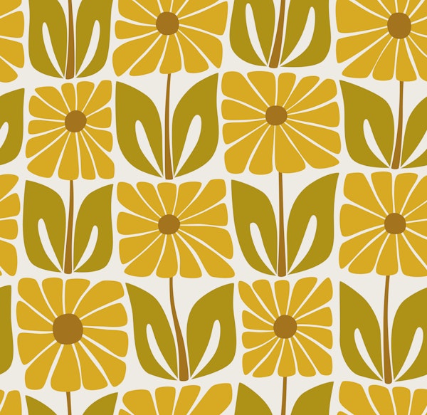 groovy flower tiles - earthy