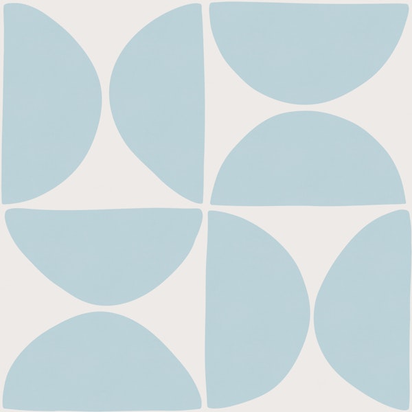 Retro Scandi Geometric Shapes - Soft Blue