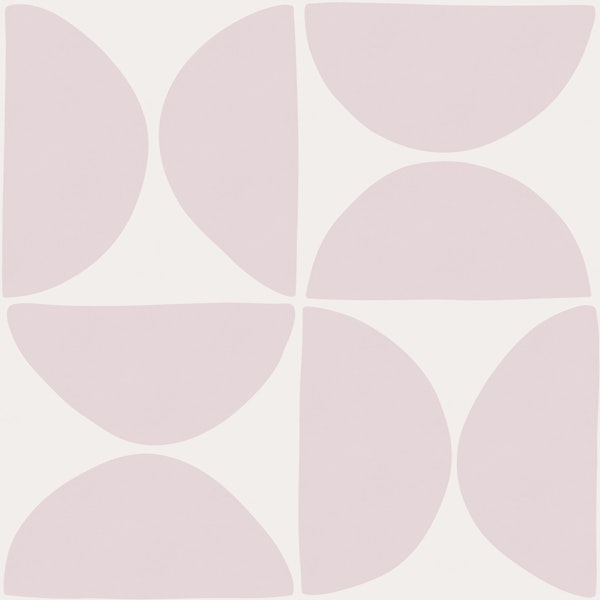 Retro Scandi Shapes Mod Geometric - Soft Pink