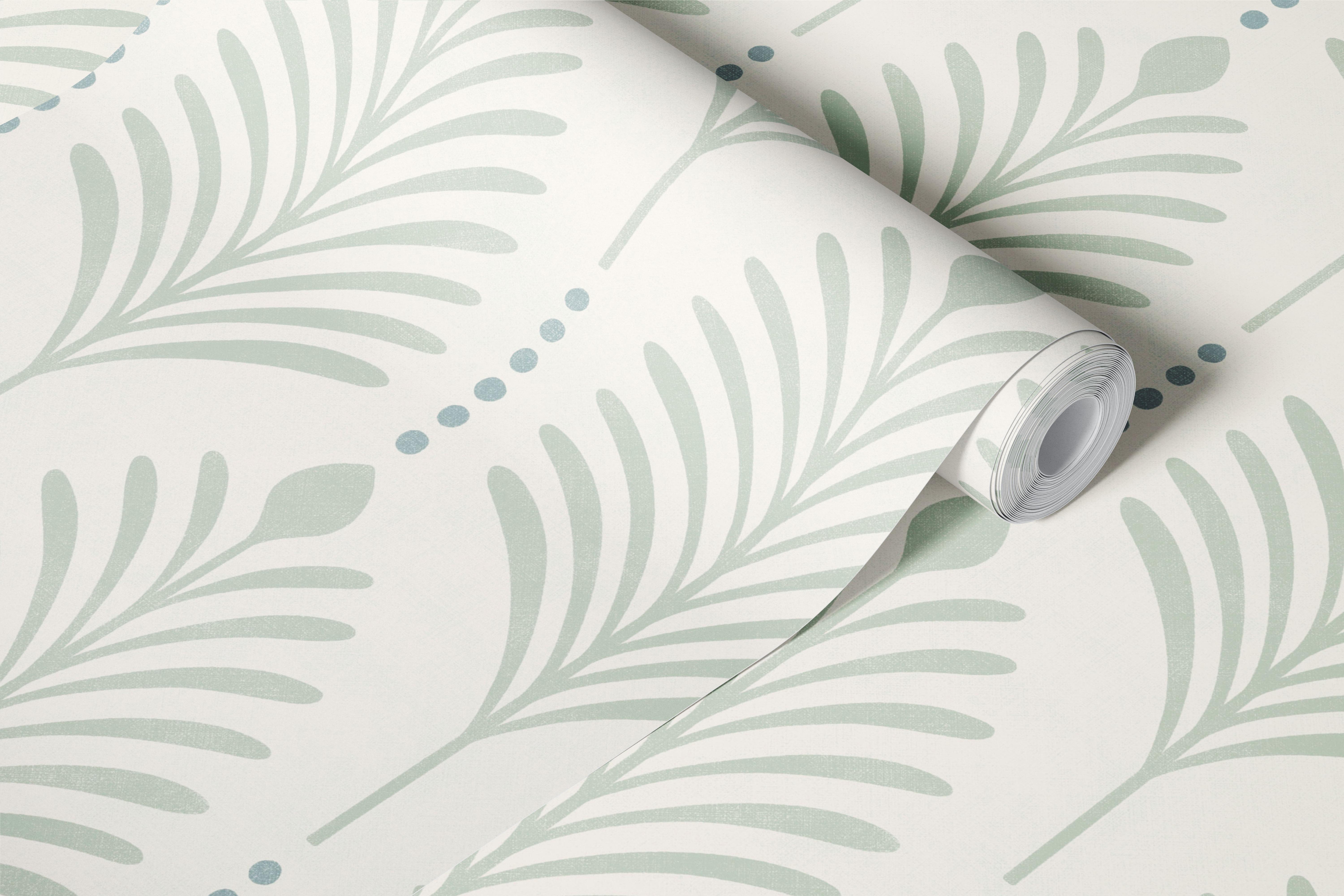 Art deco vertical leaves tapetti huoneessa