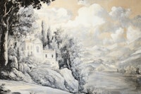 Historical Idyllic Mountain View papel de parede