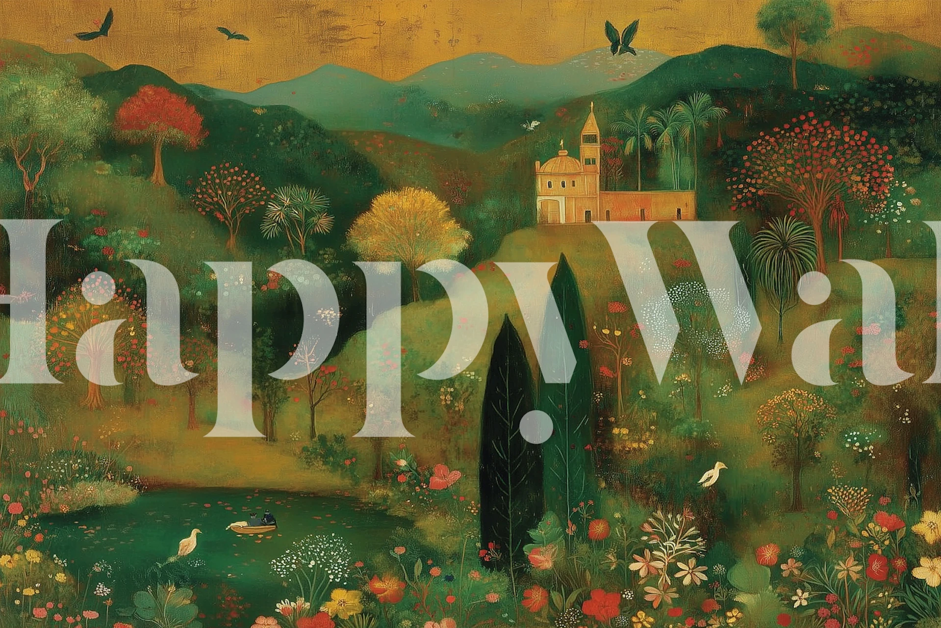 Serene Countryside Haven tapet i et rum