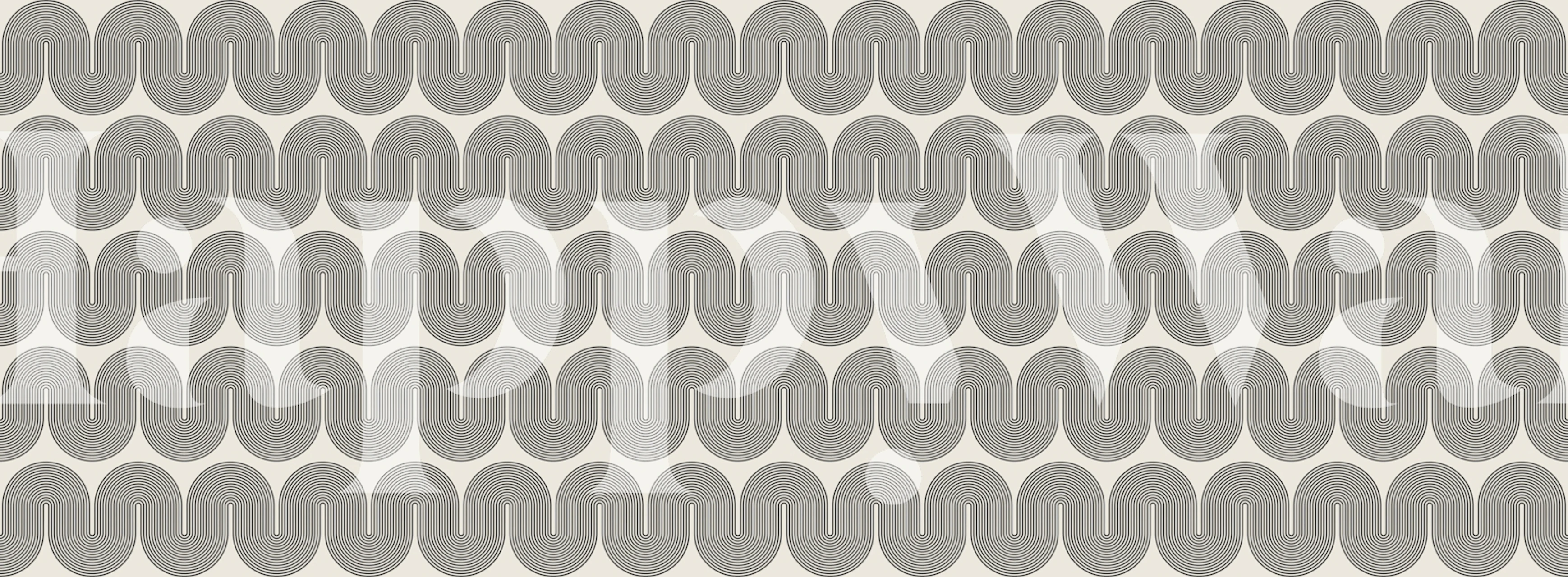 Black and white geometric patterns with wave shapes wallpaper