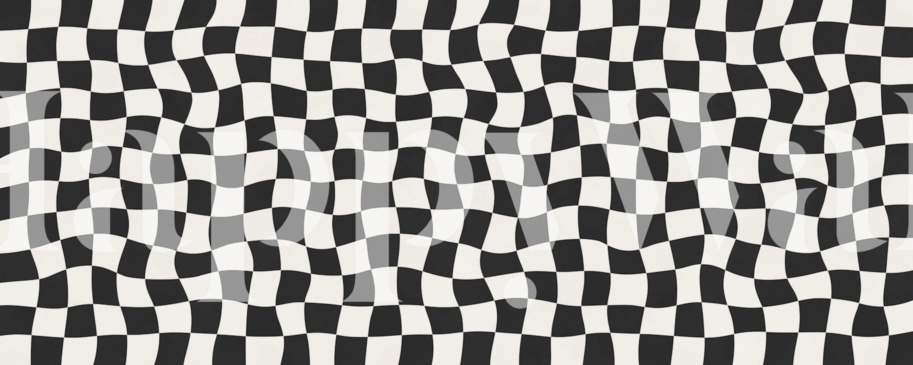 Optical Checkerboard Waves papier peint dans une pièce