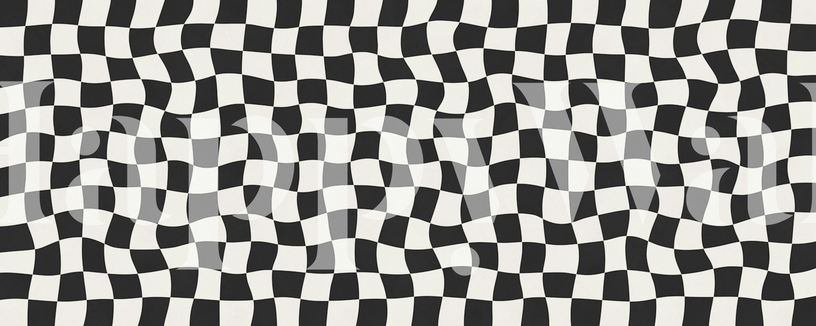 Optical Checkerboard Waves ταπετσαρία σε ένα δωμάτιο