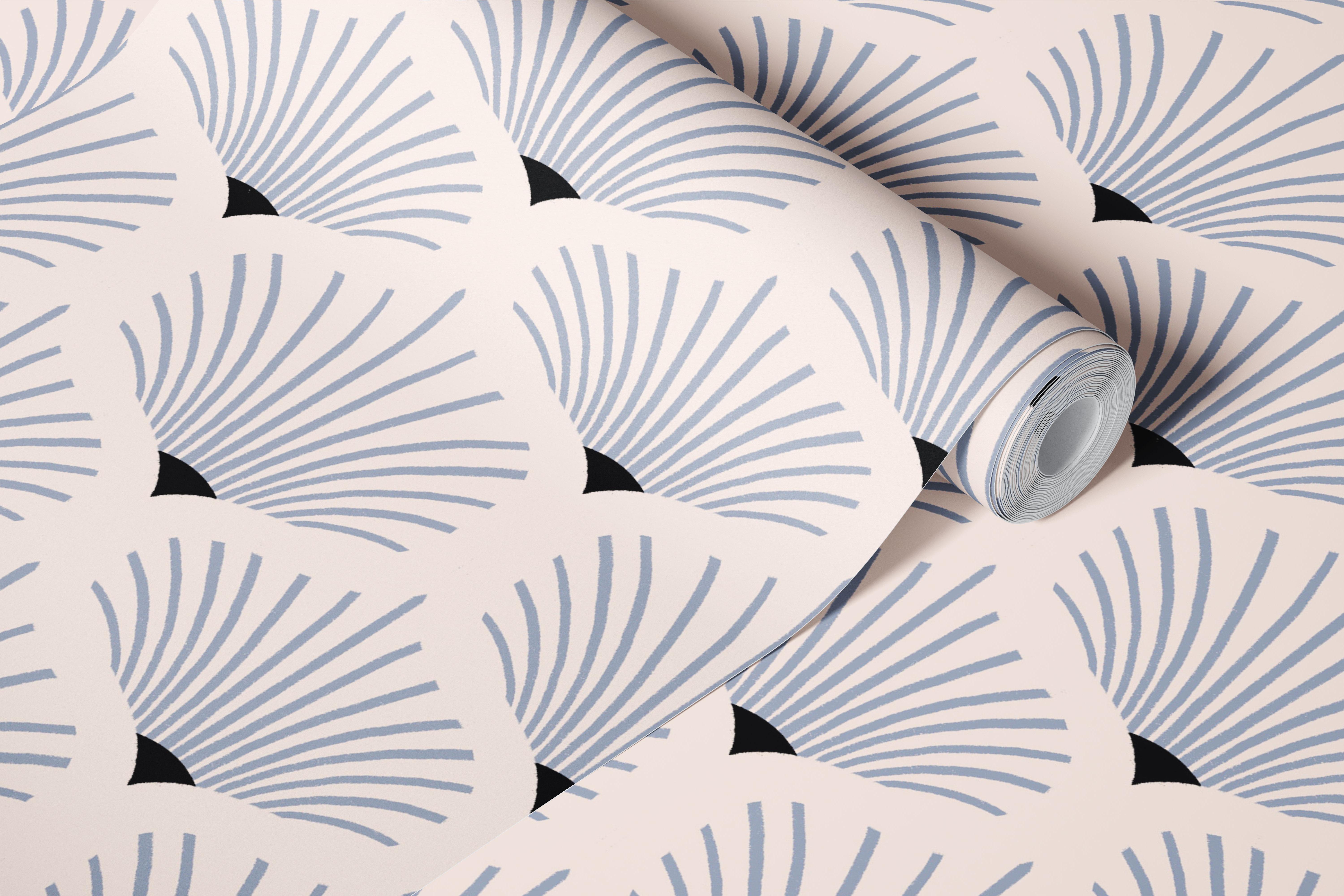 Papier peint Sabrina beige présenté dans une pièce