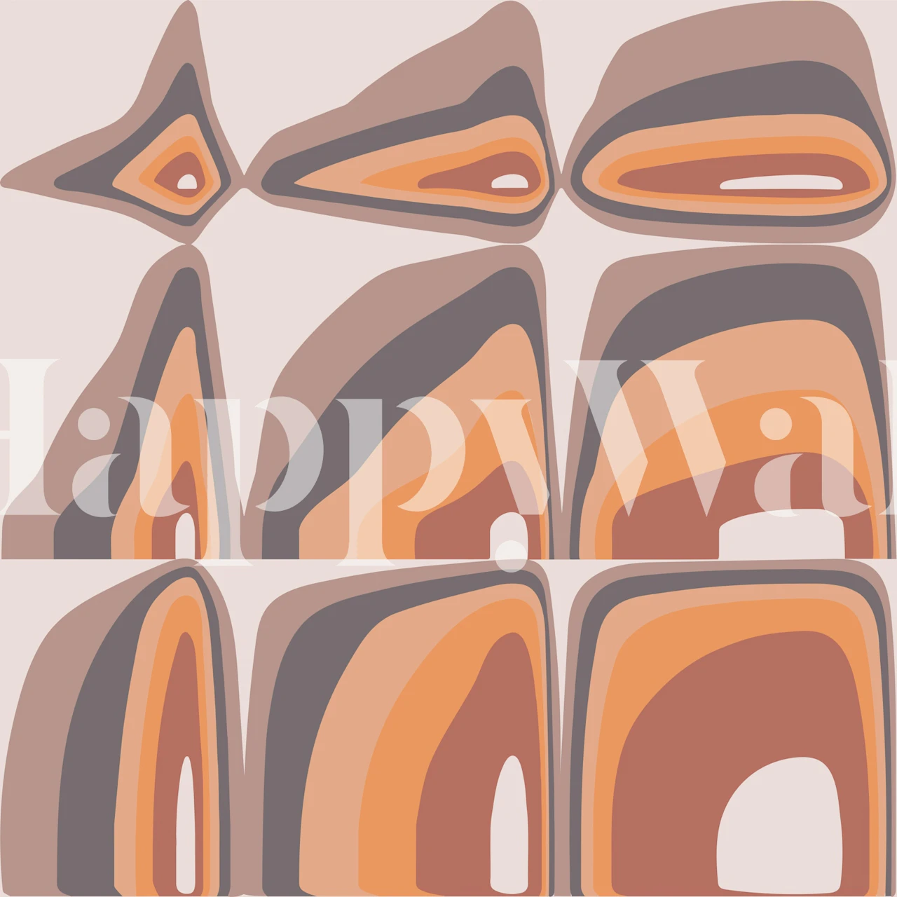 Retro Geode Earthy Tones wallpaper in a room