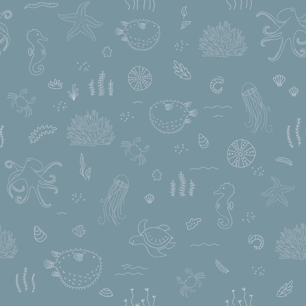 Ocean Life Doodle dark