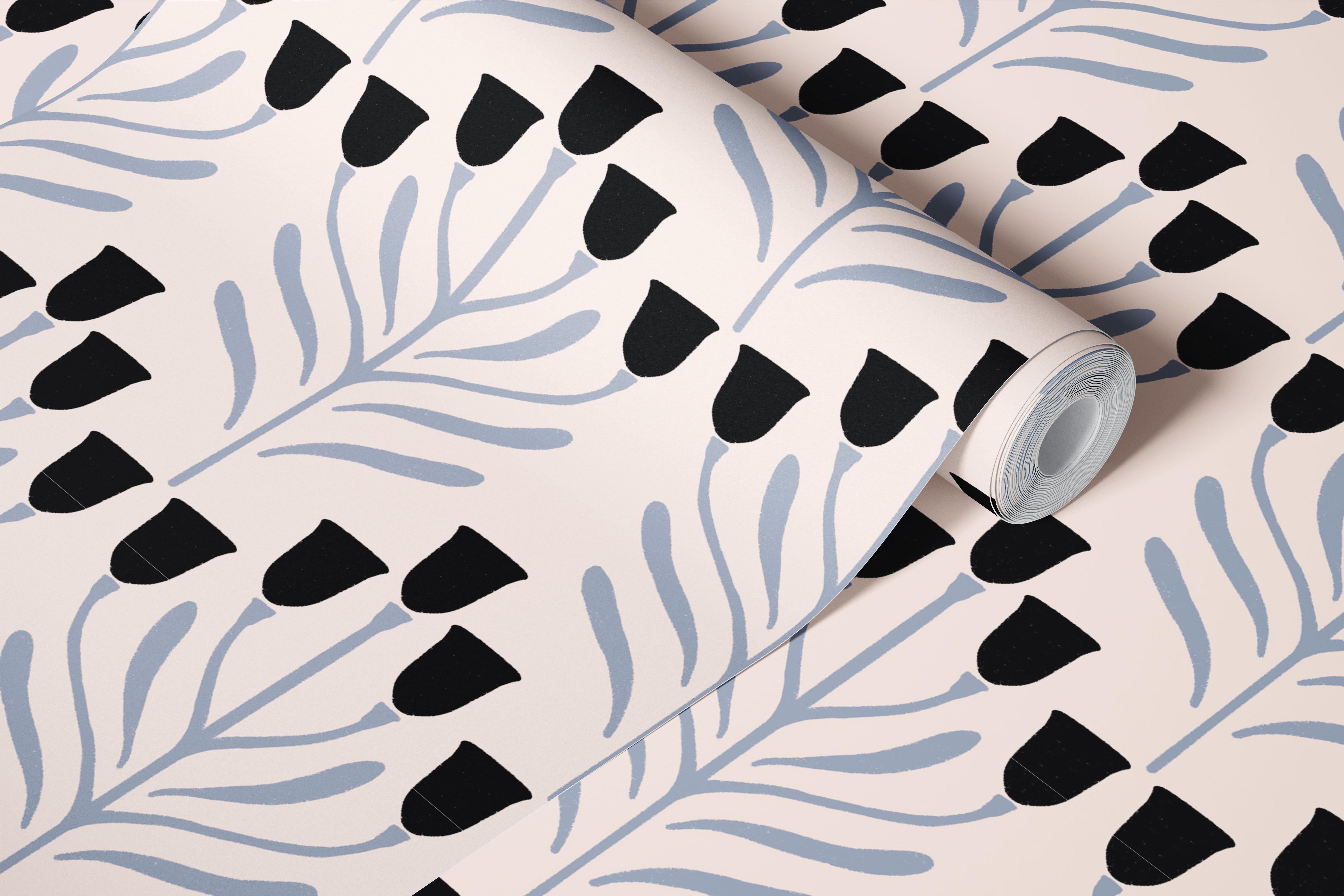 Parker beige carta da parati floreale in una stanza