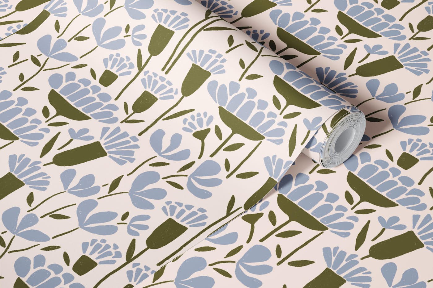 Asher - beige wallpaper roll