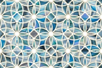 Blue Green Geometric Mineral Mosaic Tiles tapet
