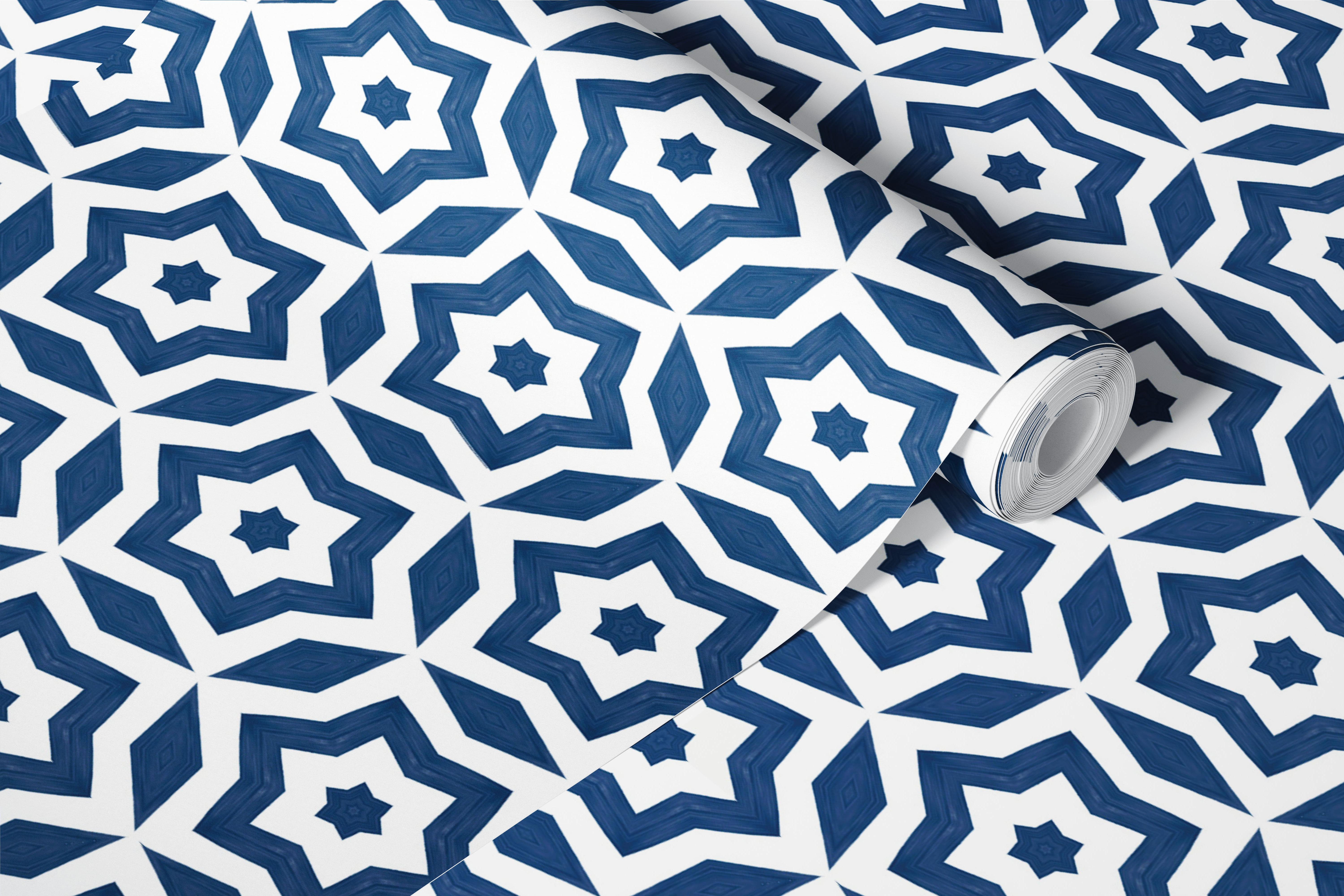 Azure Star Motif tapetti huoneessa