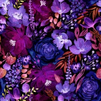Dark Floral Chaos Purple and Blue Saturated tapete