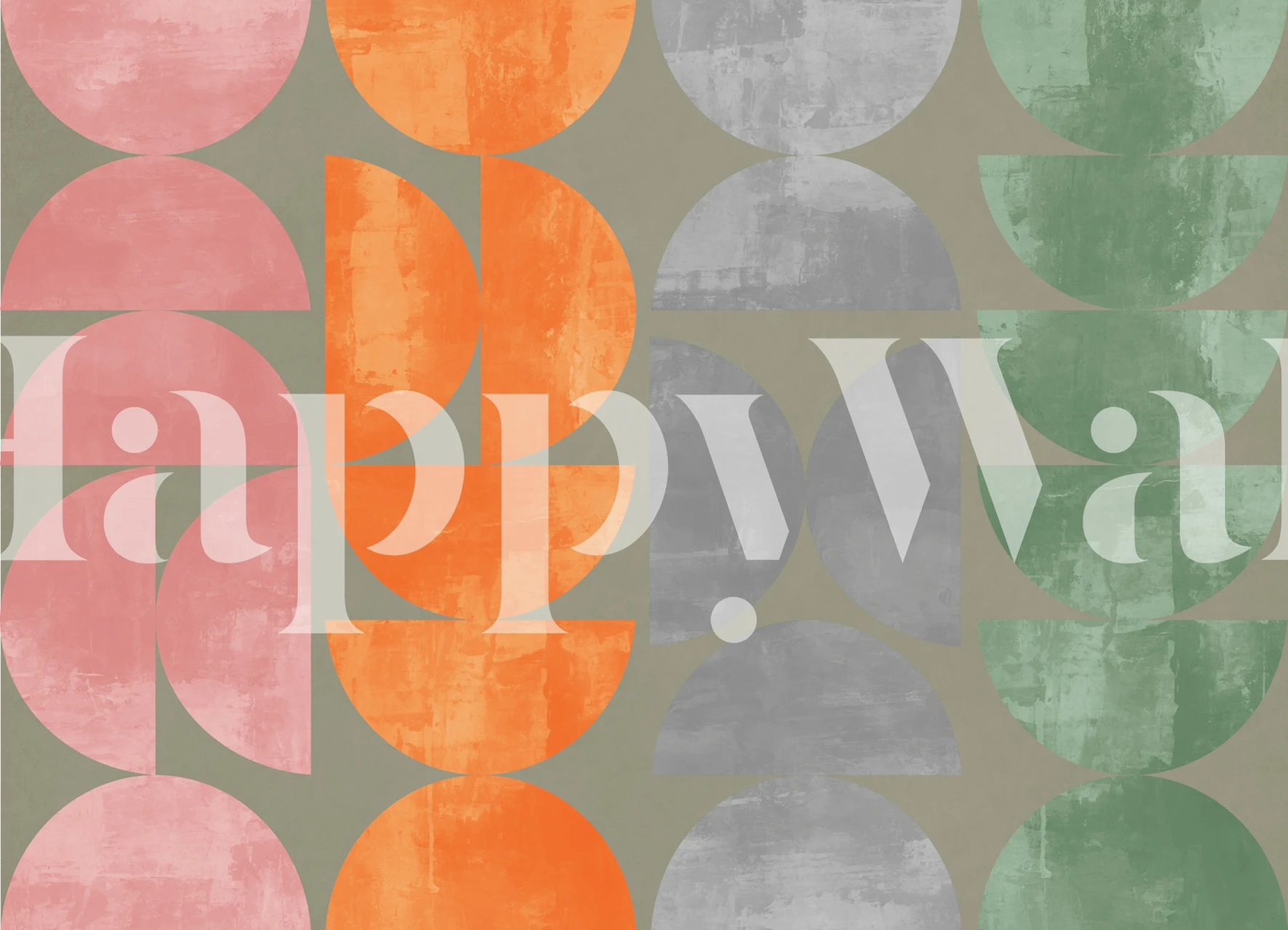 Mid Century Color Blocks wallpaper in a room