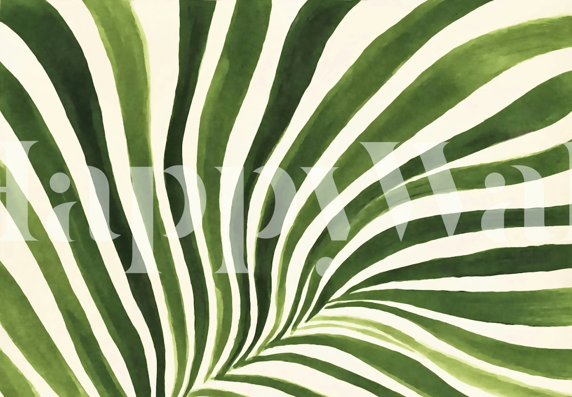 tapeta Green Fluid Calm Balance v pokoji