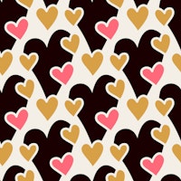Playful Valentines Hearts Black Pink tapeta
