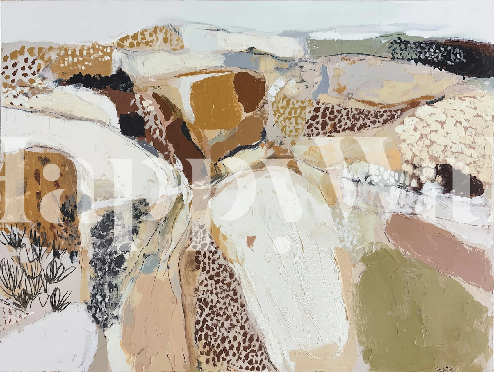 Papel pintado Rustic Terrain Art en una habitación