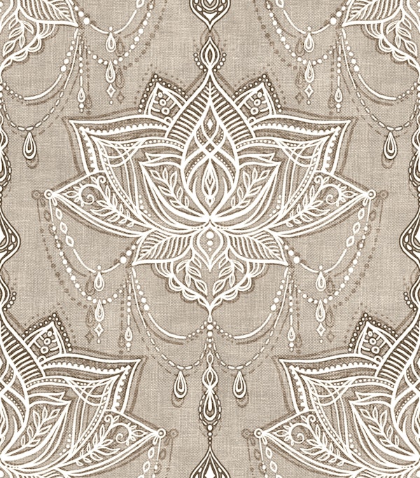 Warm Neutrals Art Deco Beaded Lace Drop