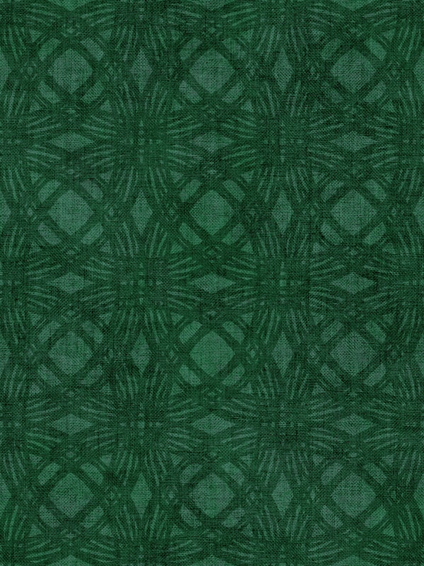 Deep Green Geometric Linen Textured Circles