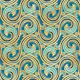 Mermaid Rococo Stylized Ocean Waves Teal