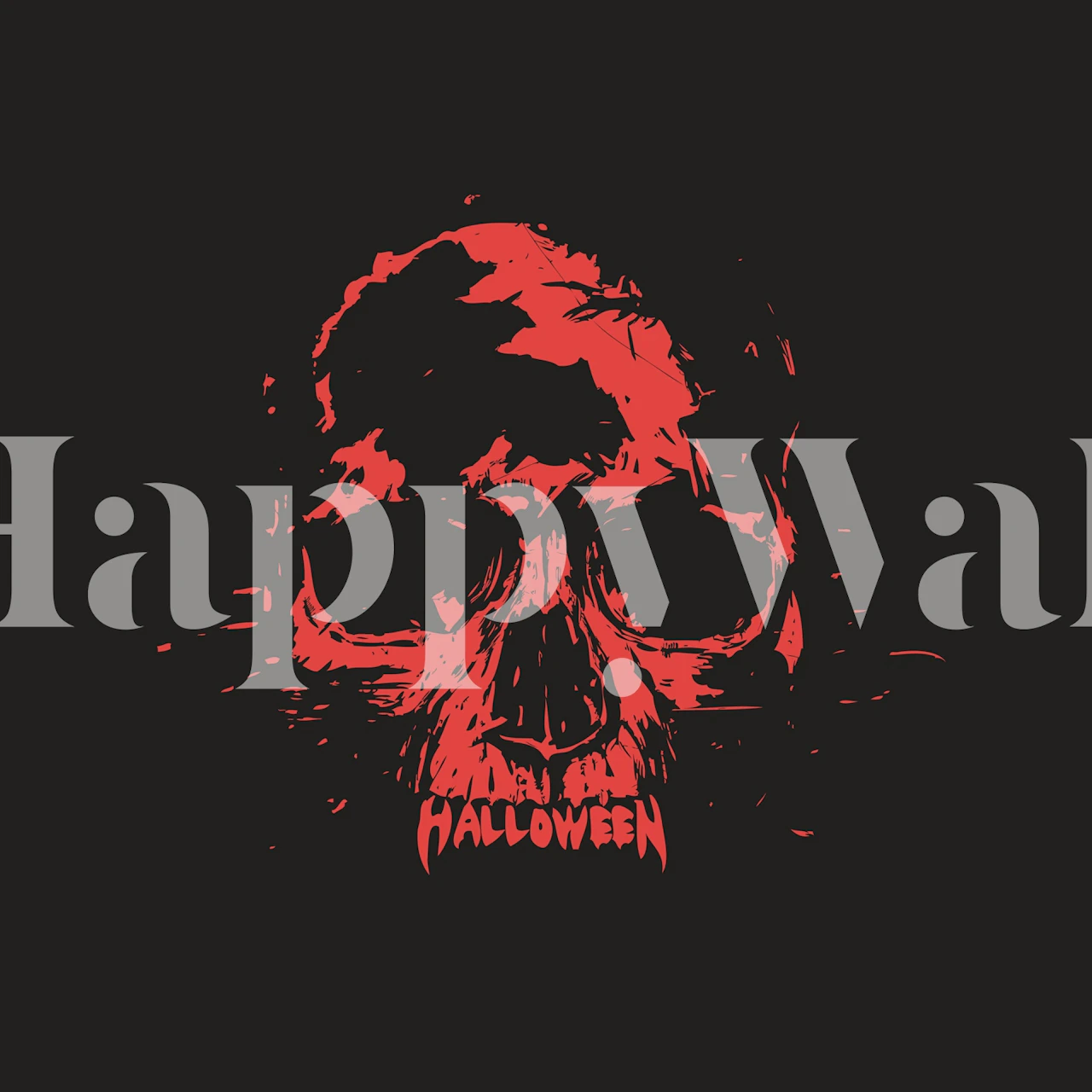 Carta da parati Halloween Skull in una stanza