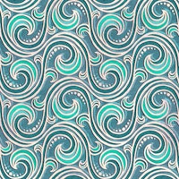 Seafoam Teal Mermaid Rococo Stylized Waves tapet