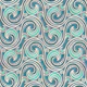 Seafoam Teal Mermaid Rococo Stylized Waves