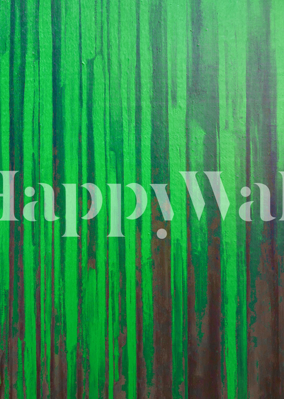 Abstract vertical stripes in green and brown hues wallpaper