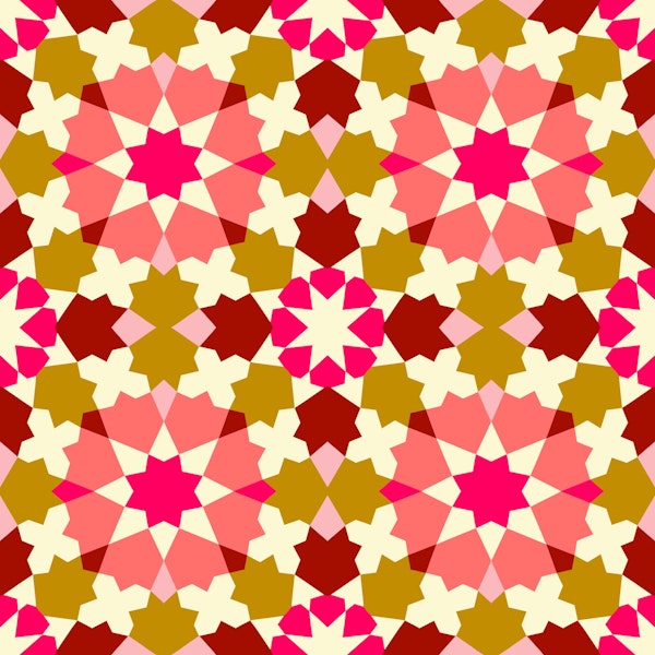 Spanish starry tiles warm pink