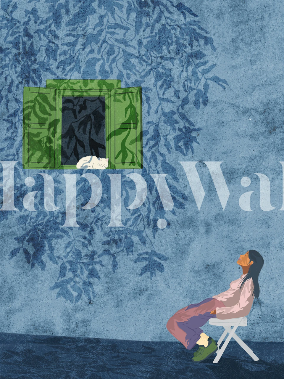 Dreamy Leafy wallpaper in a room setting