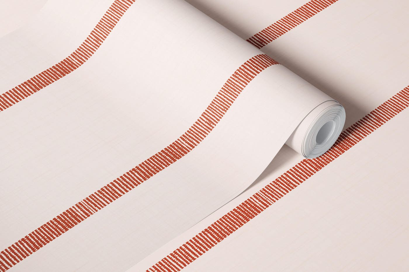 Boho Golden Harmony Stripes Beige Terracotta wallpaper roll