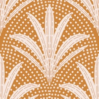 Boho Rustic Palm Radiance Caramel Brown wallpaper
