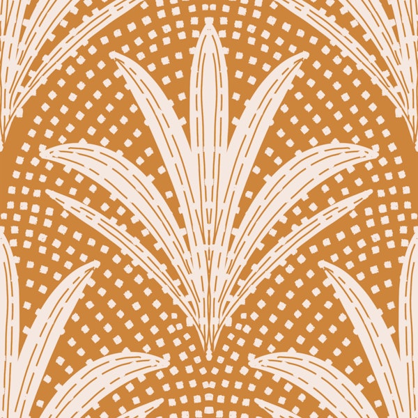 Boho Rustic Palm Radiance Caramel Brown