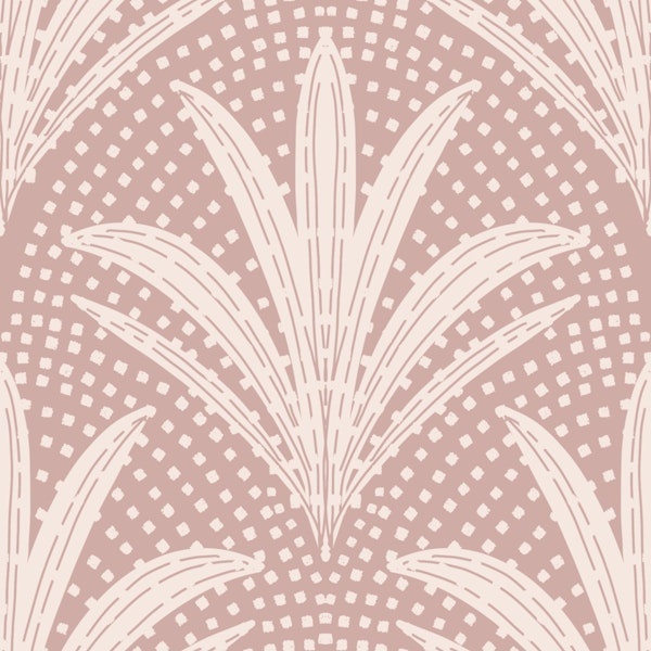 Boho Rustic Palm Radiance Mauve