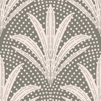 Boho Rustic Palm Radiance Muted Grey wallpaper
