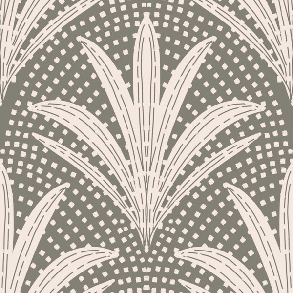 Boho Rustic Palm Radiance Muted Grey