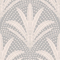 Boho Rustic Palm Radiance Soft Grey wallpaper