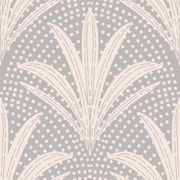 Boho Rustic Palm Radiance Soft Grey