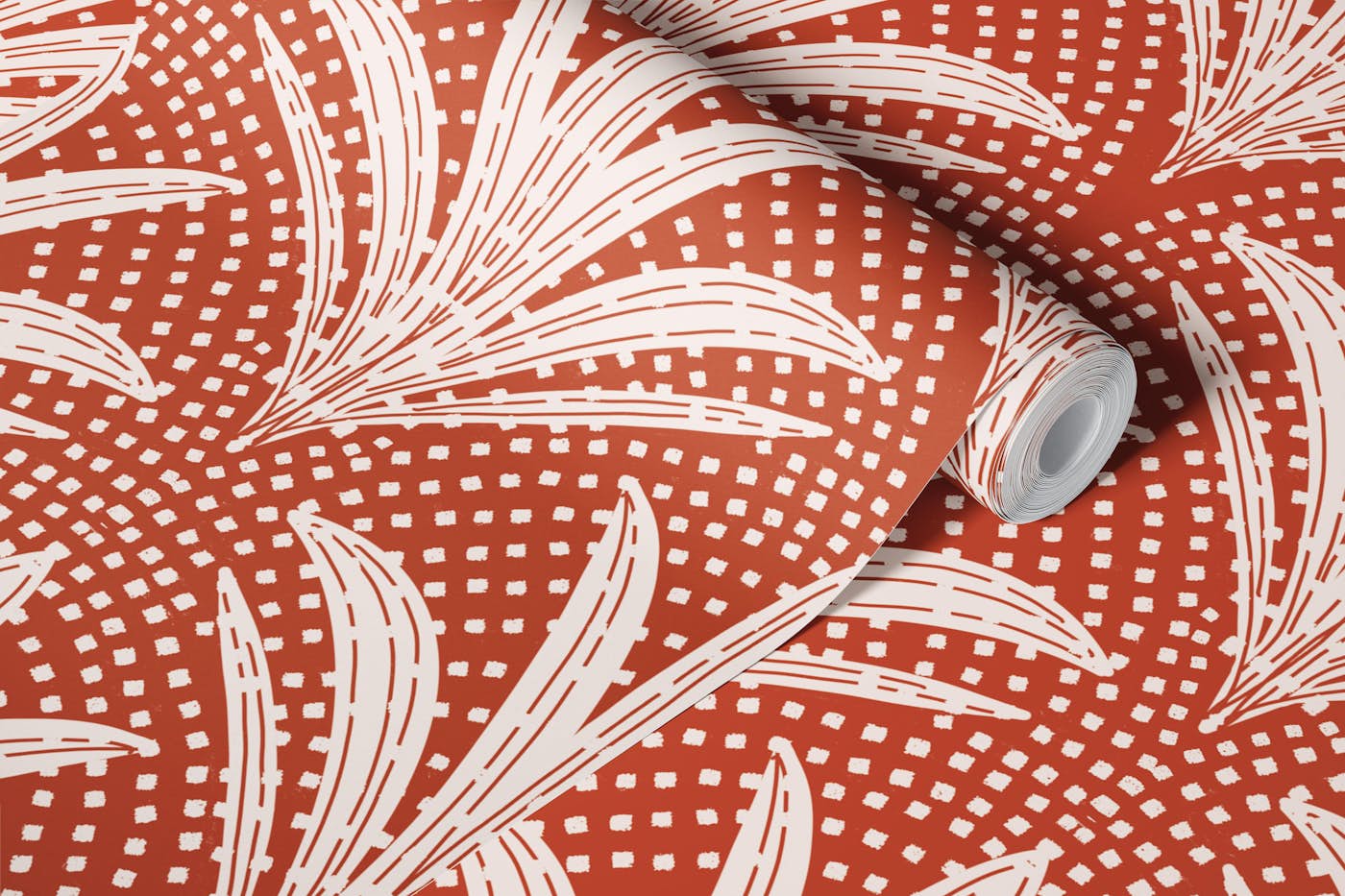 Boho Rustic Palm Radiance Terracotta wallpaper roll