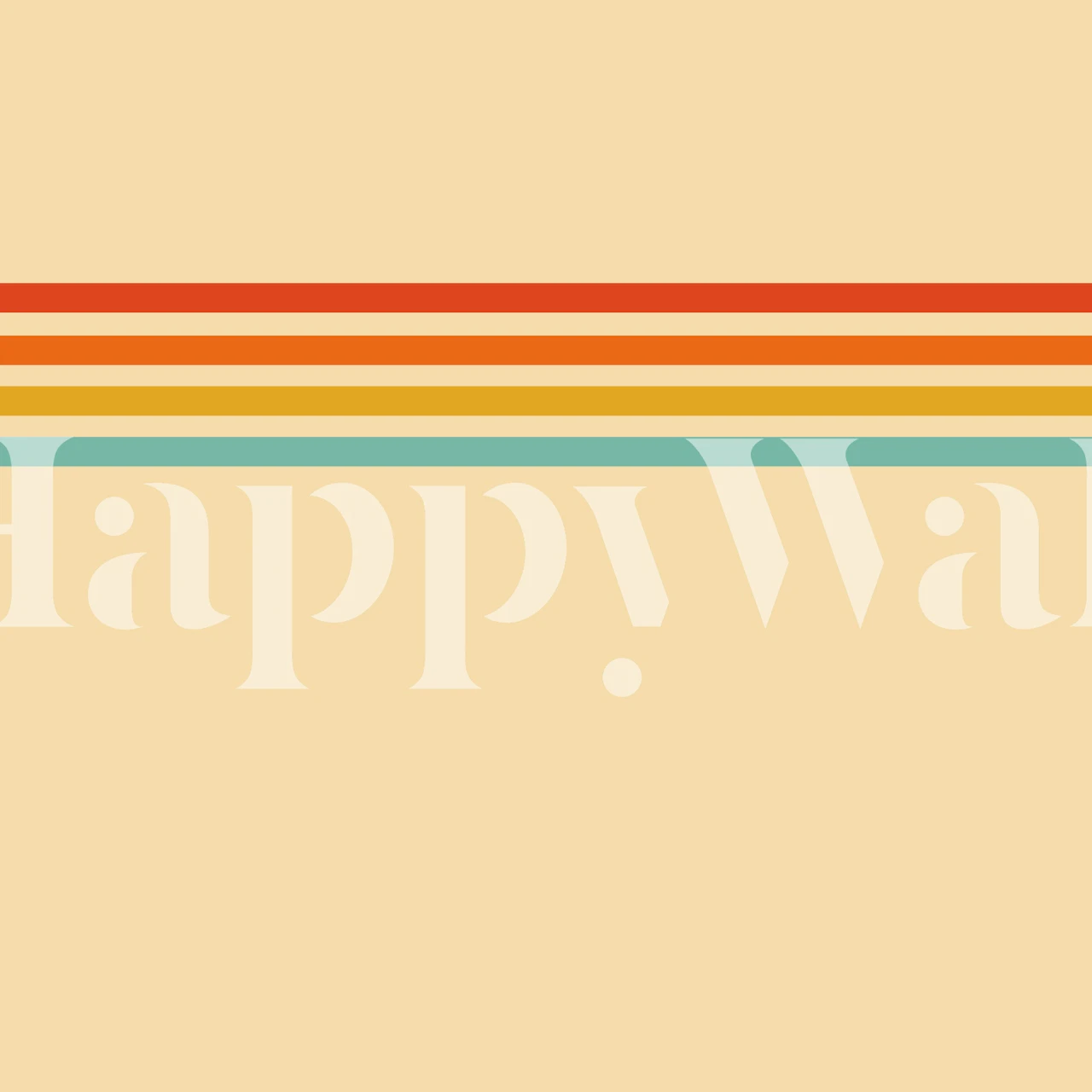 Papel pintado Retro Sunset Stripes en una habitación