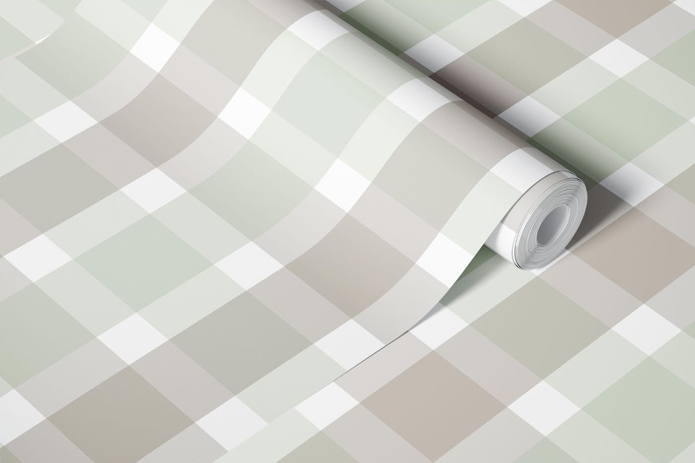 Rustic Plaid Sage Green and Abbey Road Checks wallpaper roll