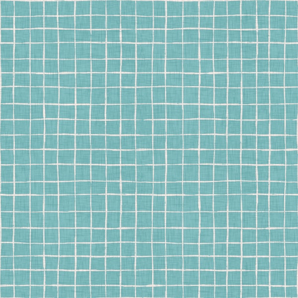 Teal Linen Grid