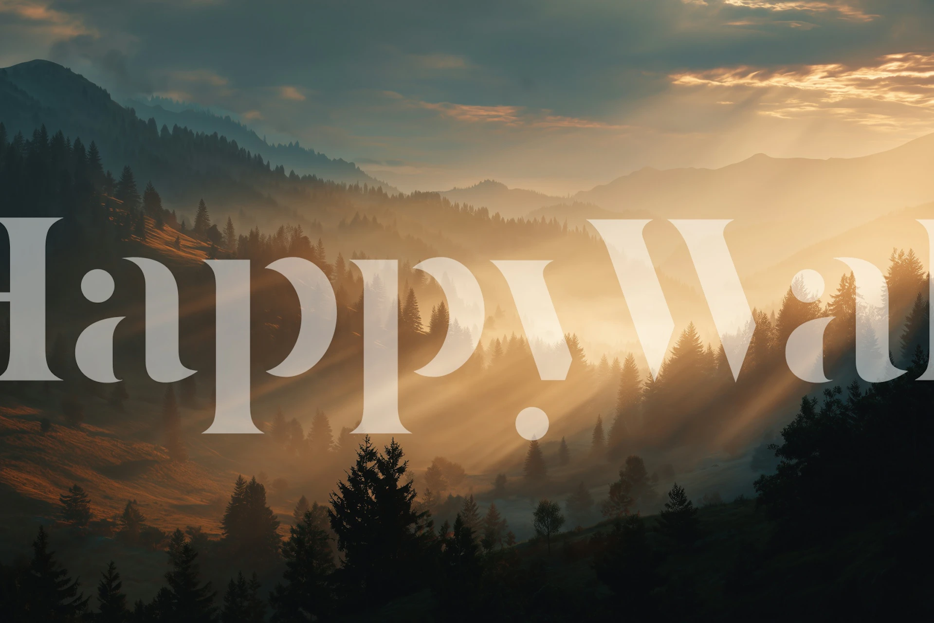 Golden Mountain Glow Tapete in einem Raum