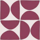 Retro Scandi Shapes Mod Geometric - Burgundy