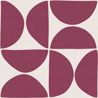 Retro Scandi Shapes Mod Geometric - Burgundy tapeta