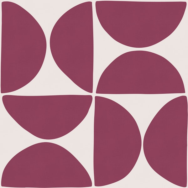 Retro Scandi Shapes Mod Geometric - Burgundy