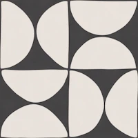 Retro Bauhaus Geometric - Bold Black & White behang