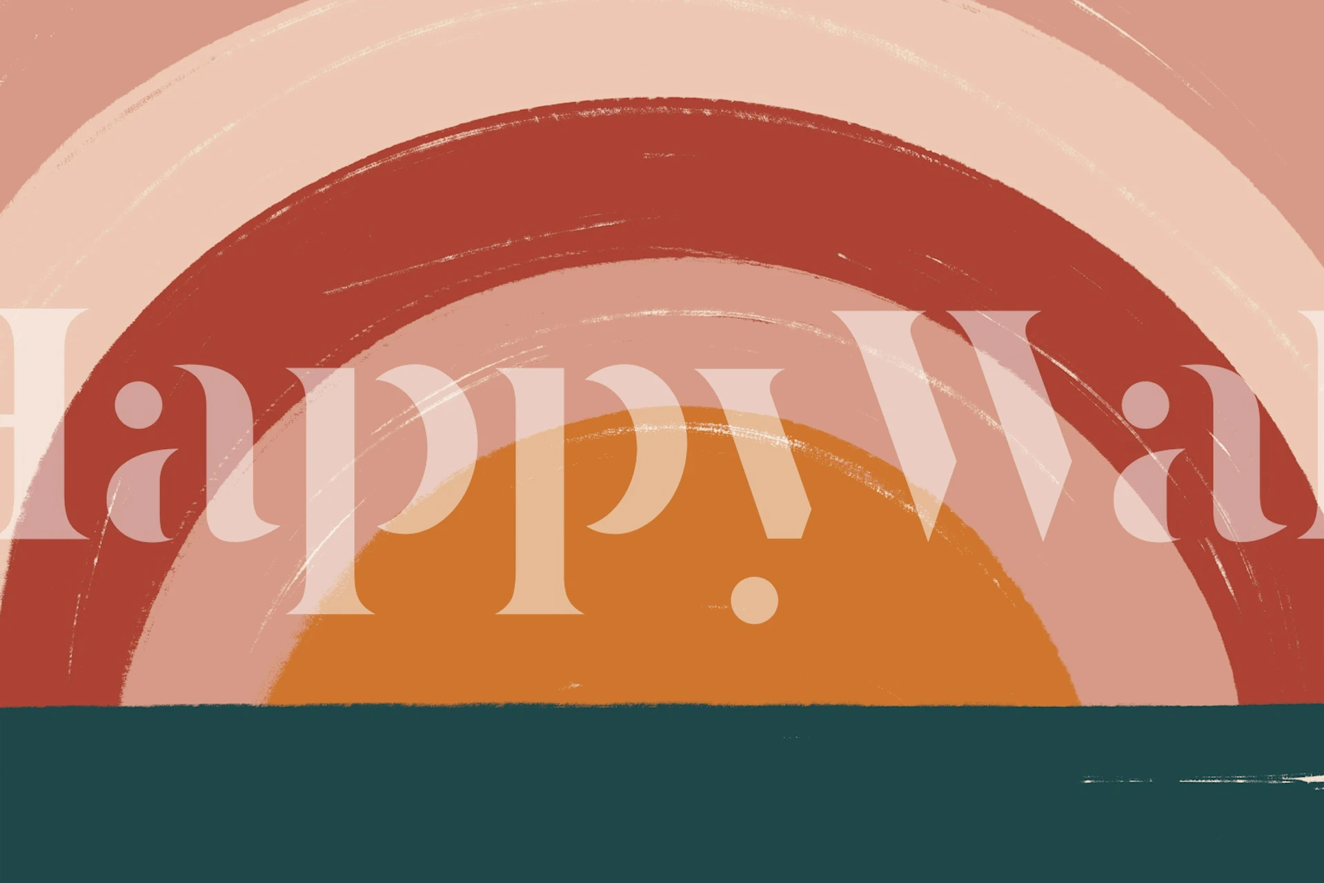 Retro sunset wallpaper in a stylish room