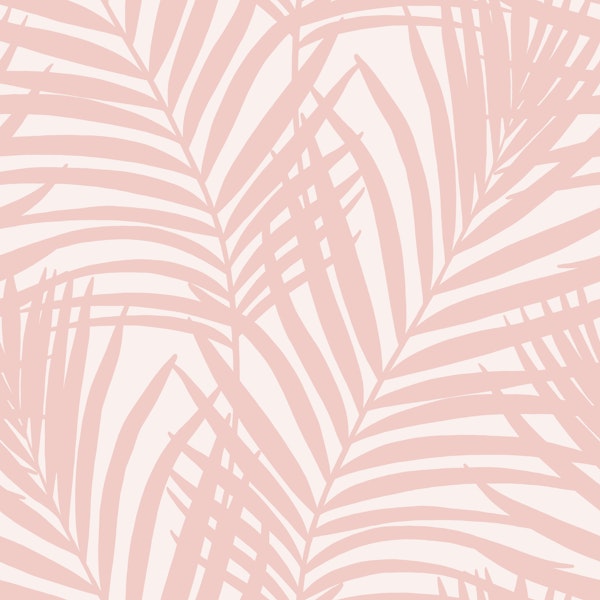 Coastal Palm Leaves - Soft Pink 2